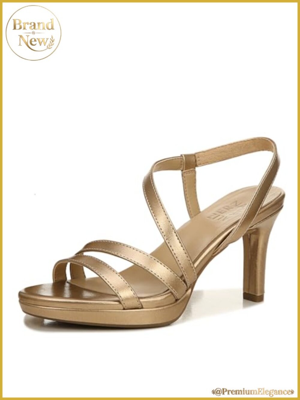 Heeled dress sandal with strappy details